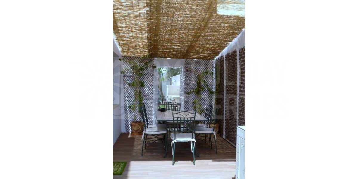 Terrace with dining area.