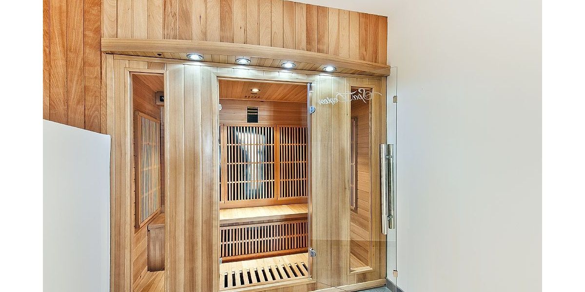 Incredible design sauna with lighting and music that is an oasis of relaxation.